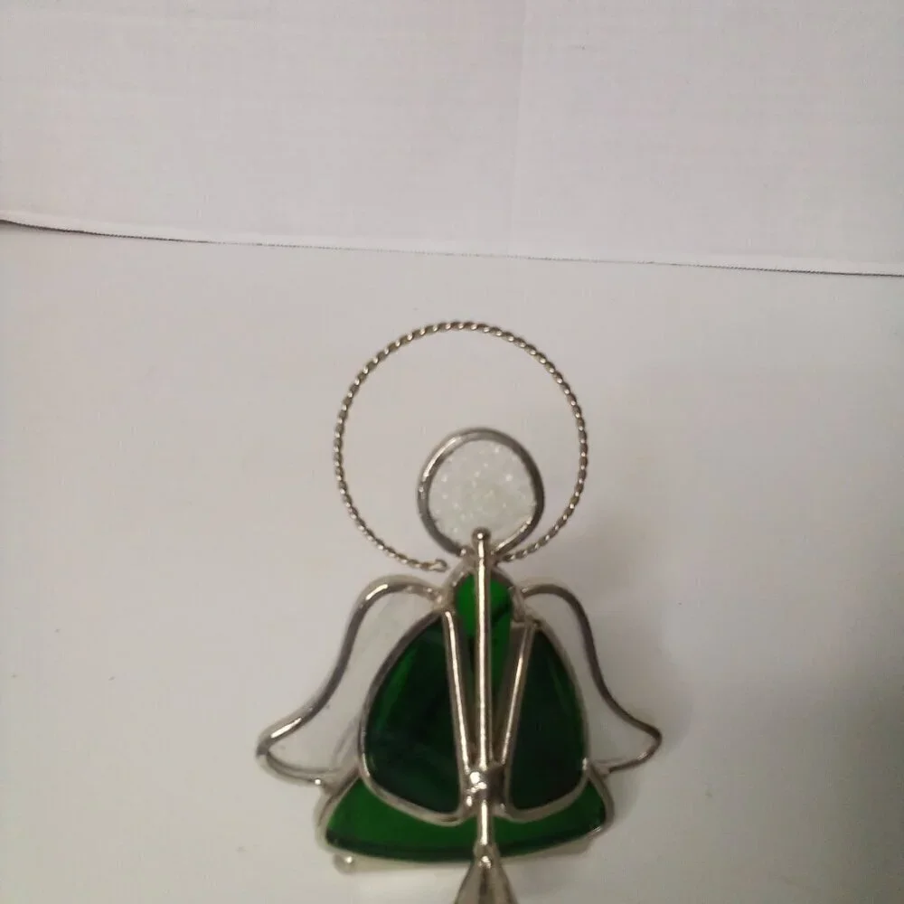 Stained Glass Angel Tea Light Candle Holders Musical Horn Violin Red Green